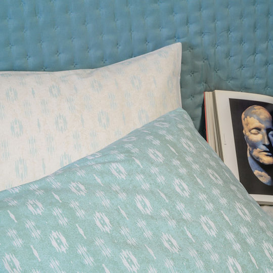 Melinen River Bed Sheets Set Double 235x270cm Turquoise (4pcs)