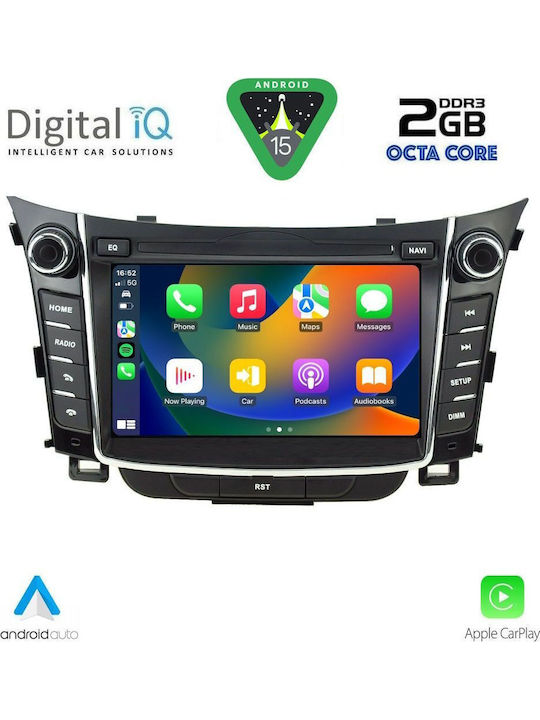 Digital IQ Car Audio System for Hyundai i30 2012-2017 Bluetooth USB AUX WiFi GPS Apple CarPlay Android Auto with 7" Touch Screen