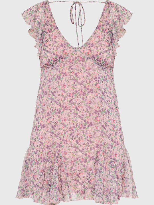 Summer Mini Dress with Ruffles Lilac FBL013-124-13-Lilac