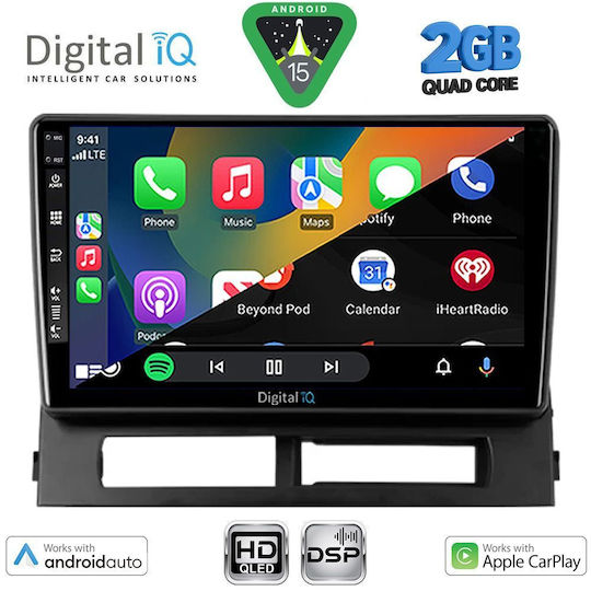 Digital IQ Auto-Audiosysteme für Toyota Prius 2003-2009 mit Klima (Bluetooth/USB/Eingebautes Wi-Fi / GPS / Apple CarPlay / Android Auto) mit Touchscreen 9 Zoll
