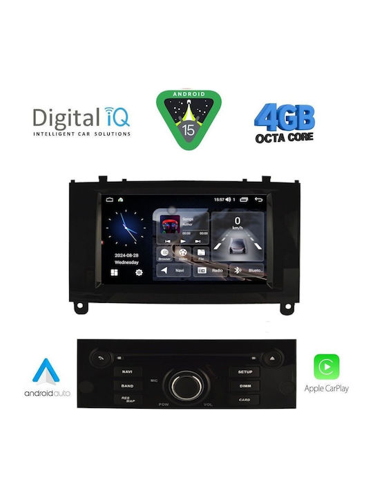 Digital IQ Car Audio System for Peugeot 407 2004-2011 with Clima (Bluetooth/USB/WiFi/GPS/Apple CarPlay/Android Auto) with 7" Touch Screen