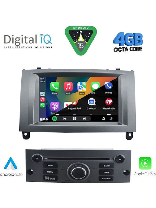 Digital IQ Car Audio System for Peugeot 407 2004-2011 with Clima (Bluetooth/USB/WiFi/GPS/Apple CarPlay/Android Auto) with 7" Touch Screen
