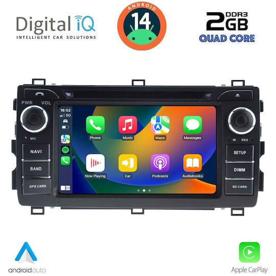 Digital IQ Car Audio System for Toyota Auris 2013-2015 Bluetooth USB WiFi GPS Apple CarPlay Android Auto with 7" Touch Screen