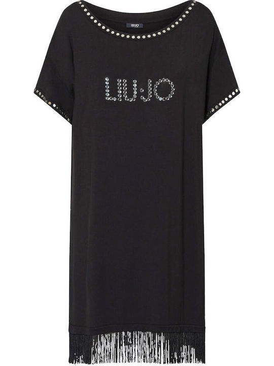 Καλοκαιρινό Mini T-shirt Φόρεμα Μαύρο