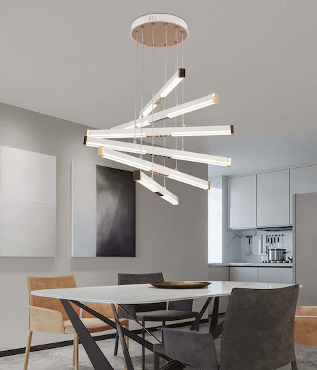 Alista Home Lumini Suspendate Alb Înălțime Reglabilă LED cu Lumină Alb Rece