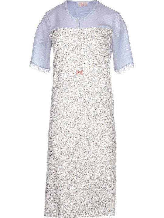 Pink Label Summer Women's Nightgown Light Blue