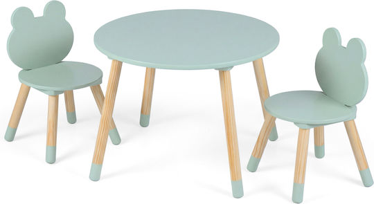 Kids Table for Painting Made of Wood Green Costway