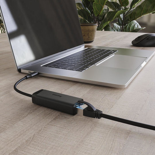 Hama Захранващ Адаптер USB-C 2.5 Гигабитов Ethernet Черен