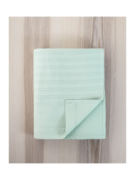 Nima Pique Blanket Single 160x240cm Minty Blue