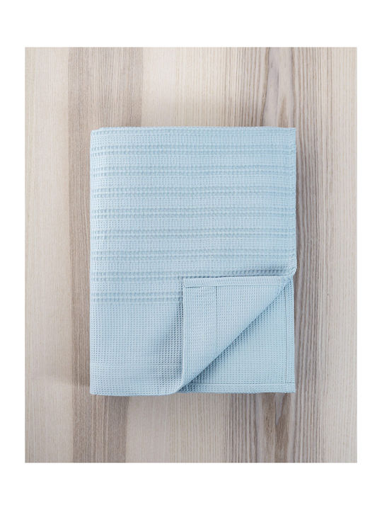 Nima Dune Denim Blue Pique Double Blanket 220x240cm