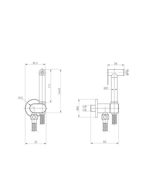 Interflex Σετ Μπιντέ Ασημί