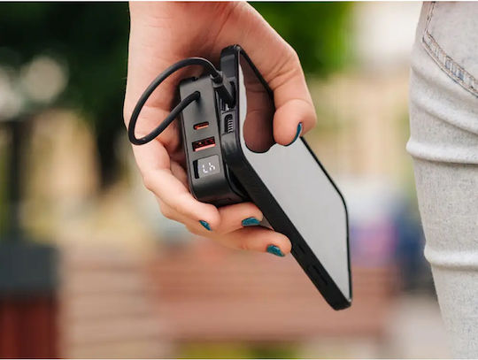 Tracer Scout Power Bank 10000mAh 22.5W με Θύρα USB-A και Θύρα USB-C Power Delivery Μαύρο