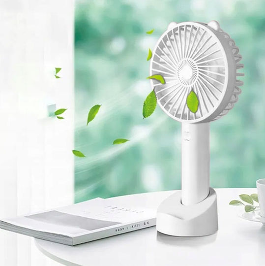 Ventilator De Birou Portabil Zola 3 Setări De Viteză Reîncărcabil Suport Telefon Plastic Alb