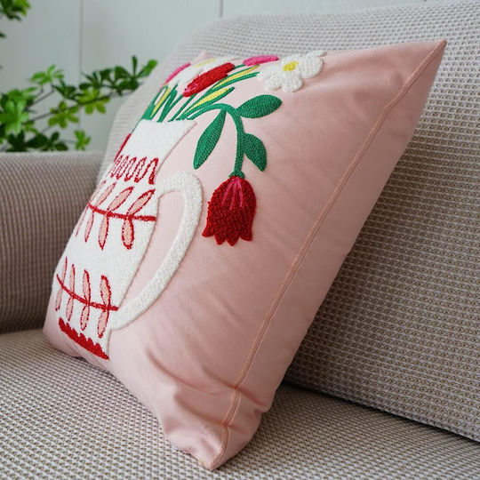 FRIPIA Decorative Pink Pillow Case 45x45cm
