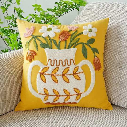 FRIPIA FRIPIA Dekorativer Kissenbezug Gelbes 45x45cm