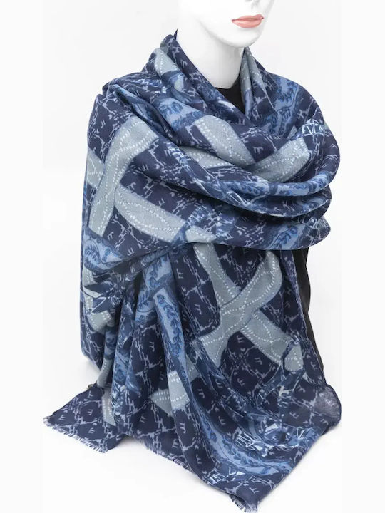 Fragola Damen Seidenschal Blau