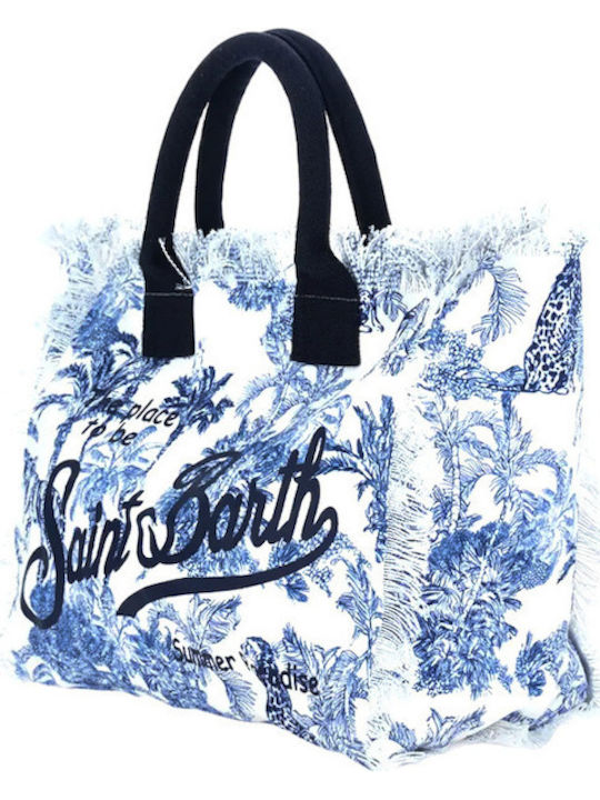 MC2 Vanity Beach Bag Made of Canvas White