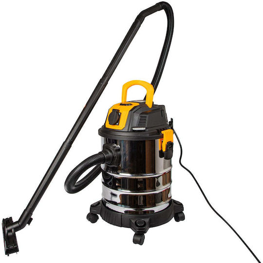 Blow Nass-Trocken Staubsauger 2000W mit Edelstahlbehälter 25lt Grau