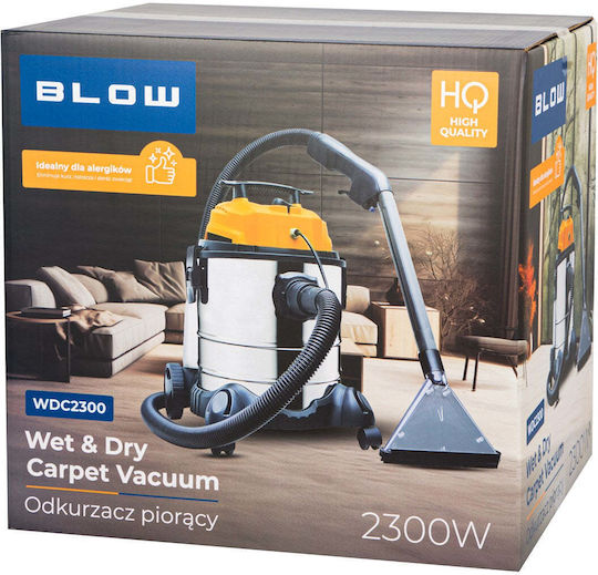 Blow Wet-Dry Vacuum Cleaner with Plastic Container 25lt Silver