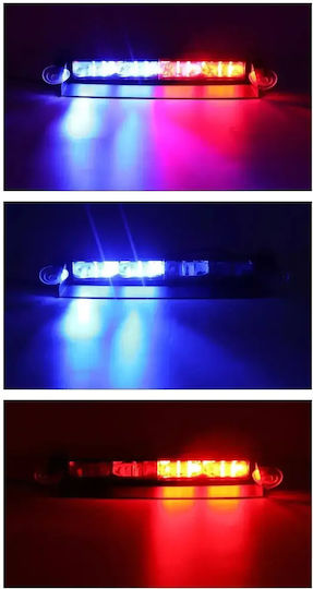 Epagelmatikos Faros Parbriz Hyper2 LED Albastru Roșu Strobe Semnalizare 12/24V 12 Hypersmd LED 18000lm Tc-409