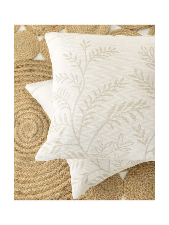 Nima Decorative Pillow Case Lillian From 100% Cotton Beige 45x45cm