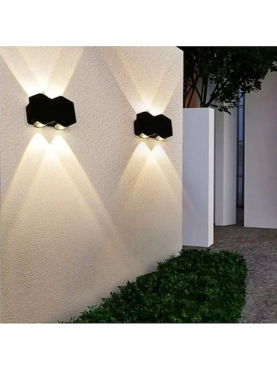 Lampă De Perete Led Ax231 Exterior Interior 4 Surse 10w Negru 3000k