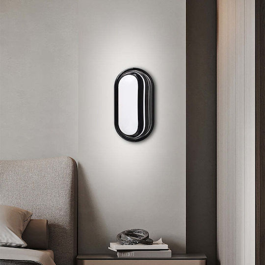 Ax322/214bk Външно Вградено LED Стенно Осветително Тяло Топла Светлина 3000K IP65 Черно