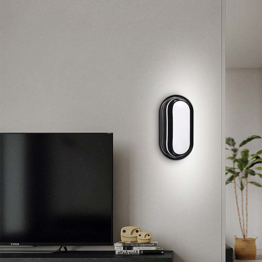 Ax322/214bk Външно Вградено LED Стенно Осветително Тяло Топла Светлина 3000K IP65 Черно