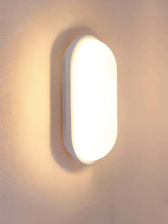 Ax320/218wh Outdoor Led Wall Light Warm Light 3000k Ip65 White Metal