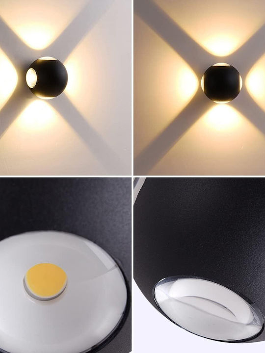 Led Wandmontierte Außenbeleuchtung Ax240 Outdoor 4 Quellen 4w Schwarz 3000k