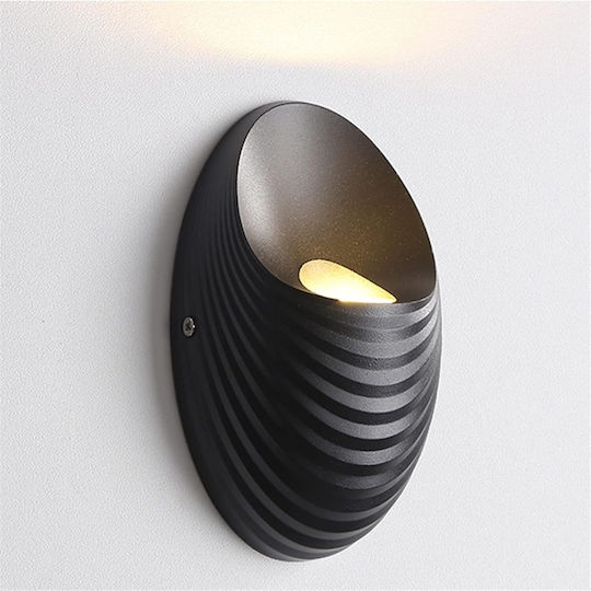 Wandmontierte Außenbeleuchtung Shell 5w 3000k Schwarz