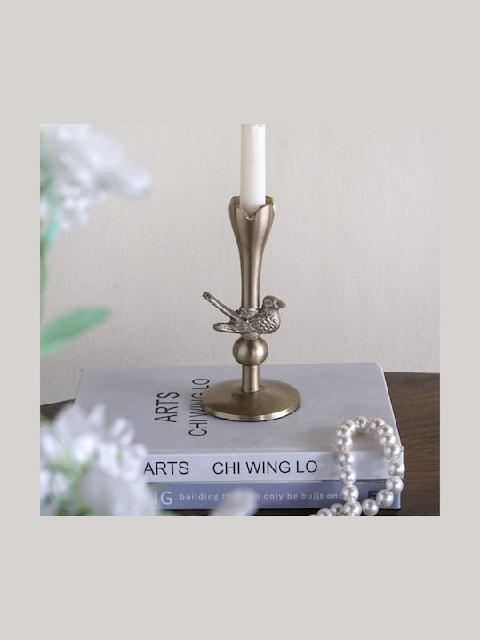 Artekko Metal Candle Holder in Gold Color 8.3x15.3x8.3cm