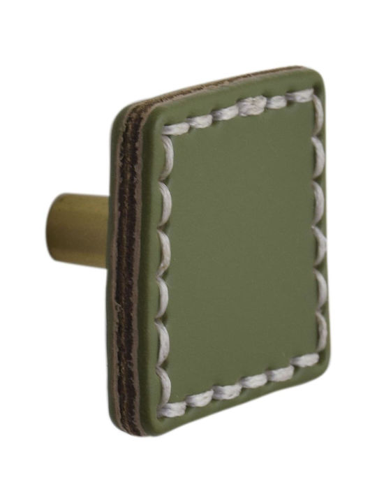 Furniture Knob from Leather Green