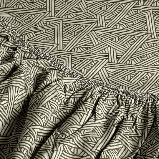 Cannon Sheet Set with 2 Pillowcases Super-Double with Elastic 160x200+33cm. Fresh Beetle 3pcs