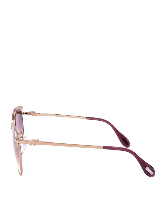 Blumarine Women Sunglasses With Gold Frame And Pink Lens SBM163S A39V