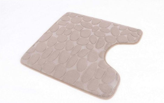 Inter Ceramic Πατάκι Μπάνιου Memory Foam Λεκάνης Beige 50x50εκ.