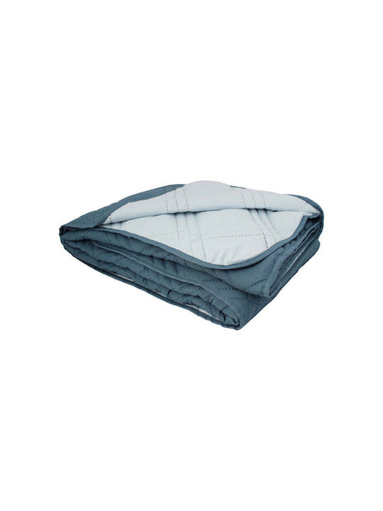 DITEX Cuvertură Pat Single Albastră 150x210cm
