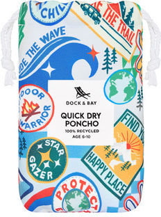 Dock & Bay Kid's Quickdry Beach & Swimming Pool Poncho Into Wild Microfiber 6-10 Years