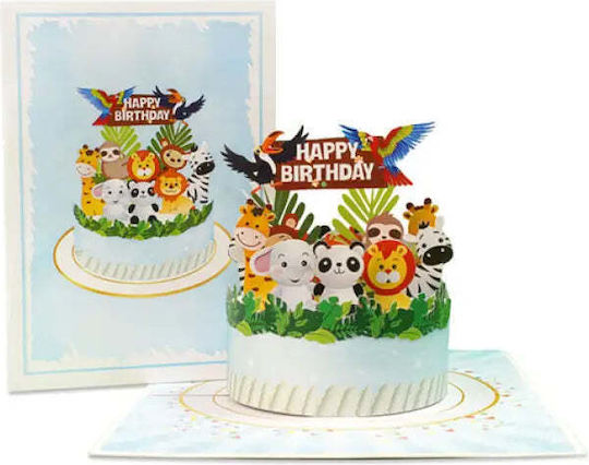 Pop-up Animal Cake Card "animal Cake" Kiriori 10740