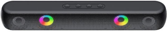 Havit SK854BT Kabellose Computerlautsprecher 2.0 mit RGB-Beleuchtung und Bluetooth Leistung 10W in Schwarz Farbe