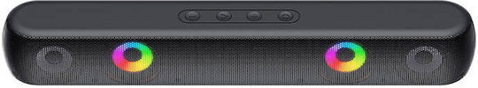 Havit SK854BT Kabellose Computerlautsprecher 2.0 mit RGB-Beleuchtung und Bluetooth Leistung 10W in Schwarz Farbe