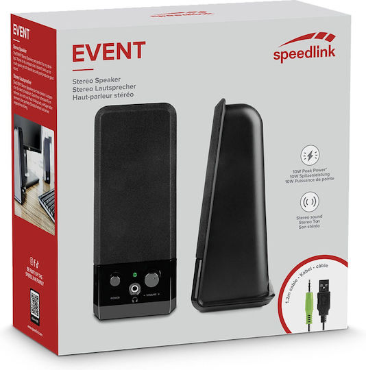 SpeedLink SL-8004-BK Ηχεία Υπολογιστή 2.0 με Ισχύ 5W Μαύρα
