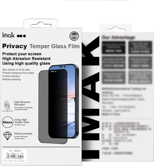Google Pixel 10a 5g Imak Privacy Full Tempered Glass Screen Protector Black
