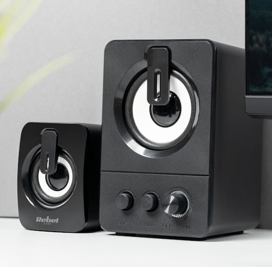 Rebel COMP CS-50 Ηχεία Υπολογιστή 2.1 με Ισχύ 11W Μαύρα