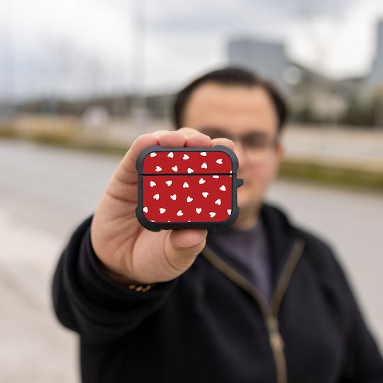 Sonique Heart Series Silicone Case in Red Colour for Apple AirPods Pro 3