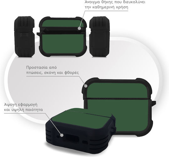 Sonique Colorbloc Series Калъф От Силикон В Зелен Цвят За Apple AirPods Pro 3
