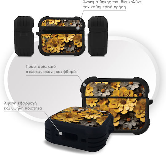 Sonique 3d Blumen Serie Silikonhülle in Gelber Farbe für Apple AirPods Pro 3