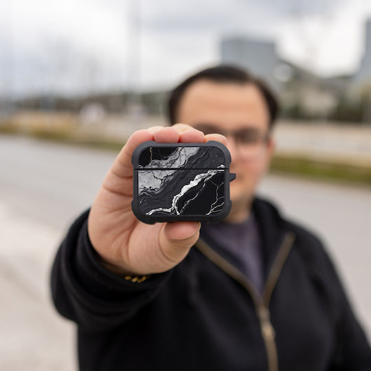 Sonique Marble Series Silicone Case In Black Colour For Apple AirPods Pro 3