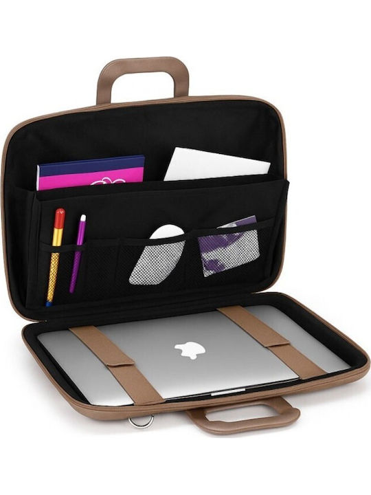 Bombata Camoscio Laptop Bag 16" 40.64 Cm Textile Three Document Compartments Gray