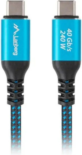 Lanberg USB 4 Video Cable USB-C Male - USB-C 240W PD Black 2m